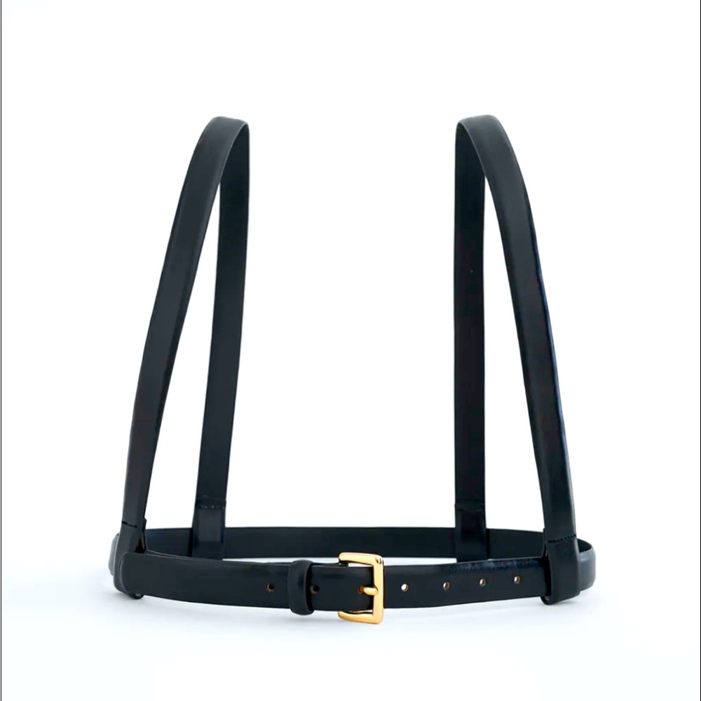 CALF SKIN LEATHER HARNESS BELT